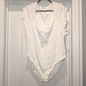 White Double-Layer Cinched Bodysuit - Old Navy NWT